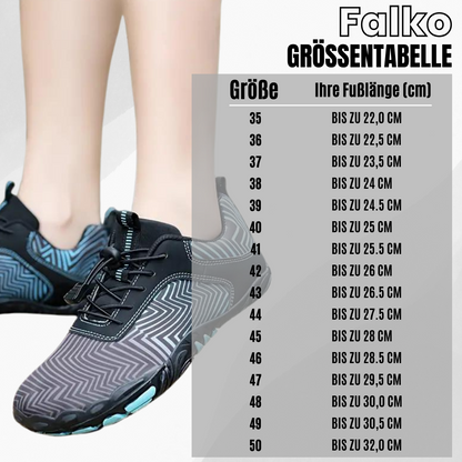 FALKO - ergonomische, schmerzlindernde & wasserabweisende Barfußschuhe für Schwangerschaft & Nachgeburt