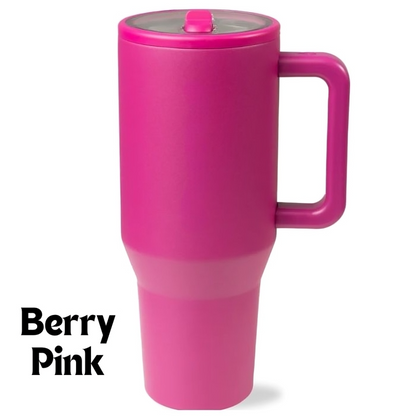 HydroMax™ | Isolierter 40-oz-Trinkbecher mit Griff und ausklappbarem Gummistrohhalm