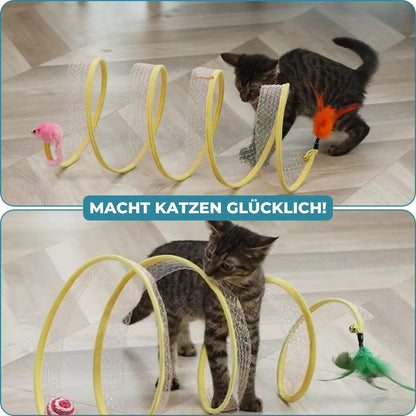 KittyMaze™ | Faltbarer Katzentunnel mit integrierten Spielzeugen