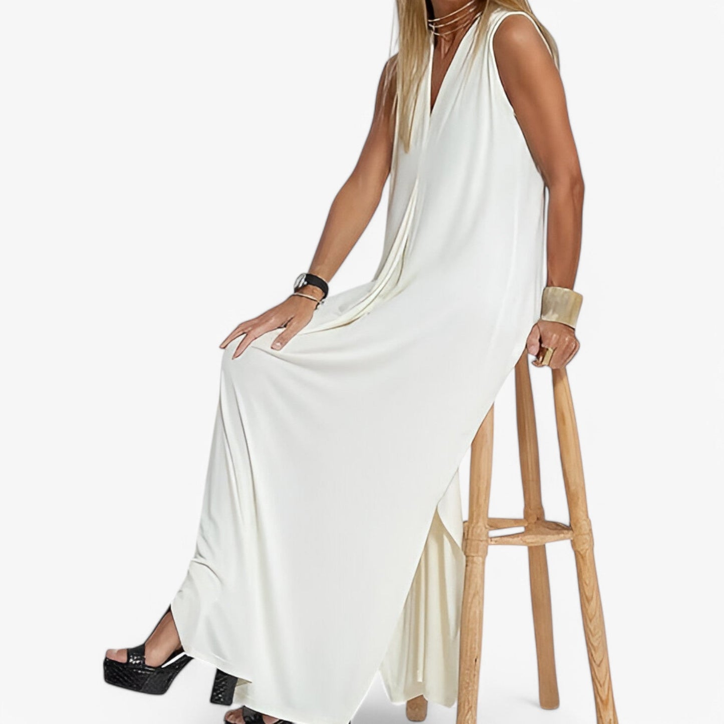 Helen | Langes Kleid mit Gratis-Cardigan - Elegant und bequem