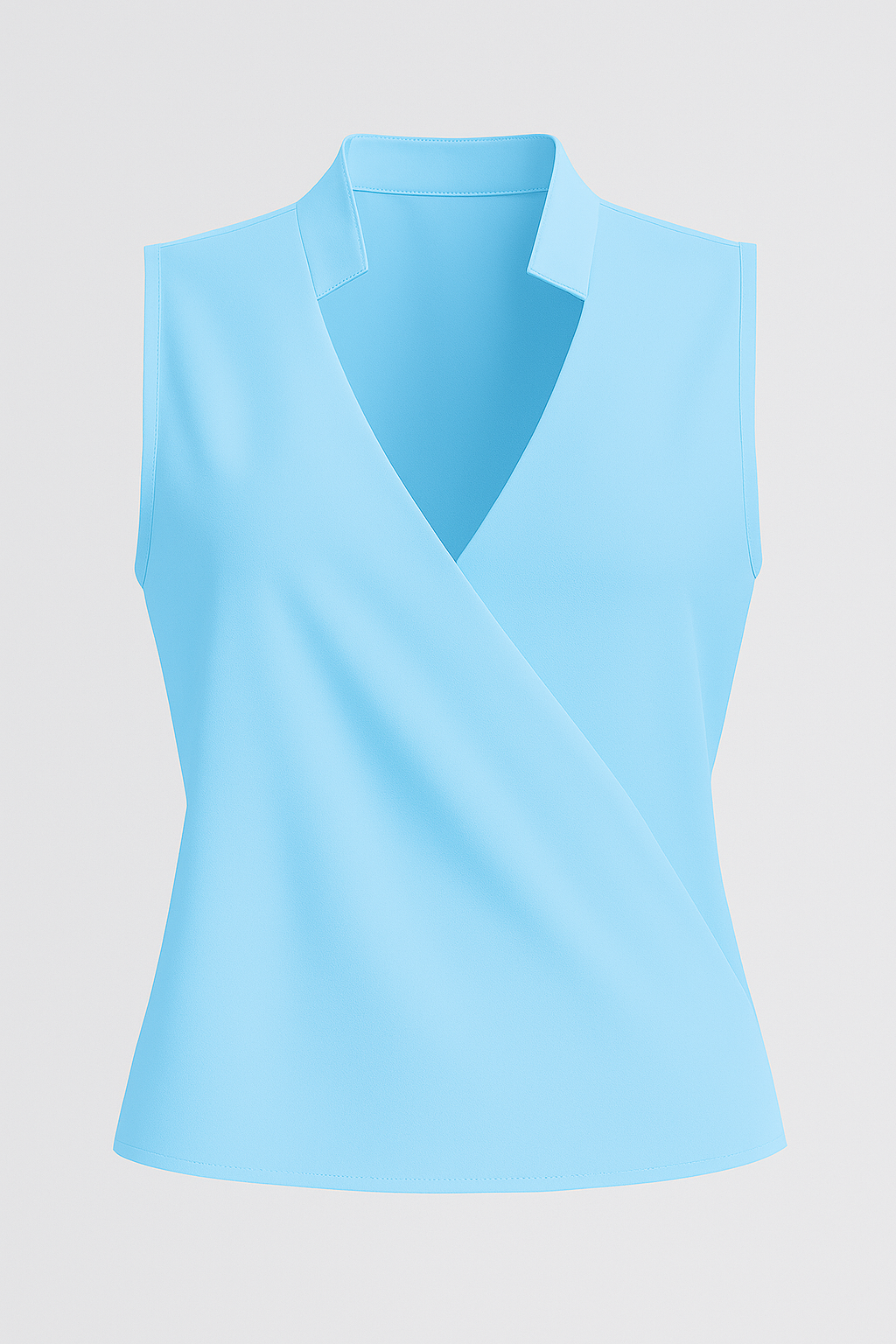 Elena | Ärmellose Bluse mit V-Ausschnitt und Stehkragen