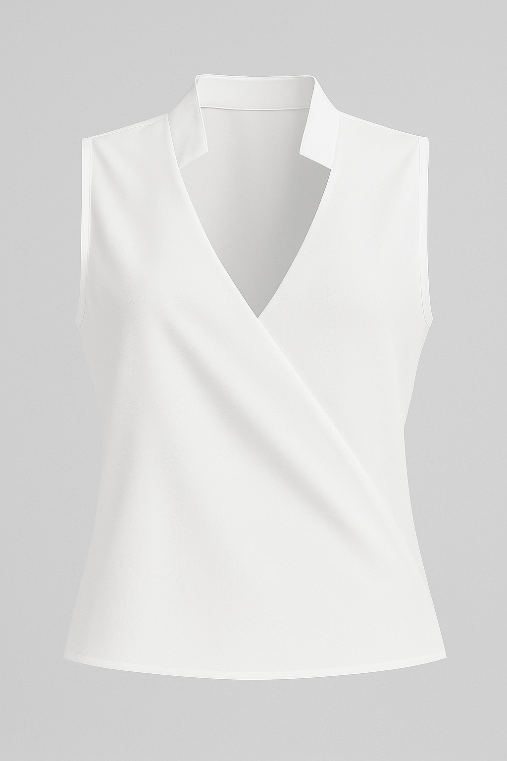 Elena | Ärmellose Bluse mit V-Ausschnitt und Stehkragen