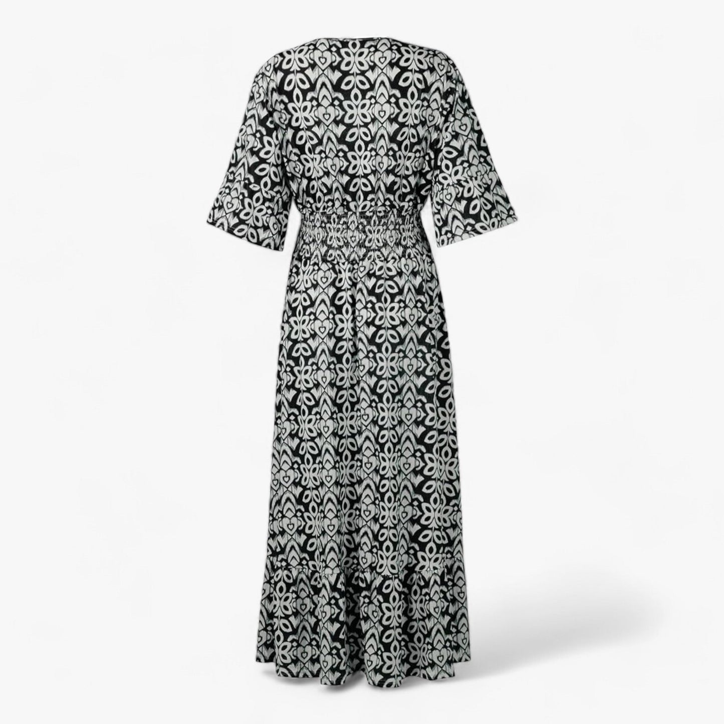 Großes Florales V-Ausschnitt-Kleid - Perfekt für Strandurlaube