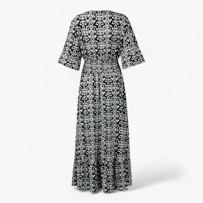 Großes Florales V-Ausschnitt-Kleid - Perfekt für Strandurlaube