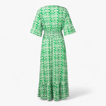 Großes Florales V-Ausschnitt-Kleid - Perfekt für Strandurlaube