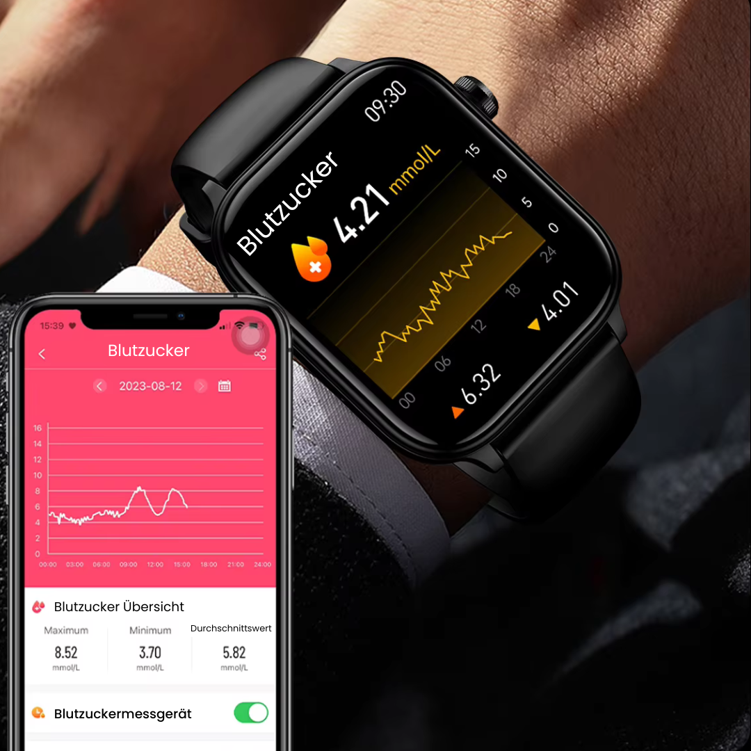 GlucoCare SOS - mit SOS-Funktion inkl. Sturzerkennung & zertifizierte Blutzuckermessung (2025) - Original - Sonderaktion 1+1 Gratis