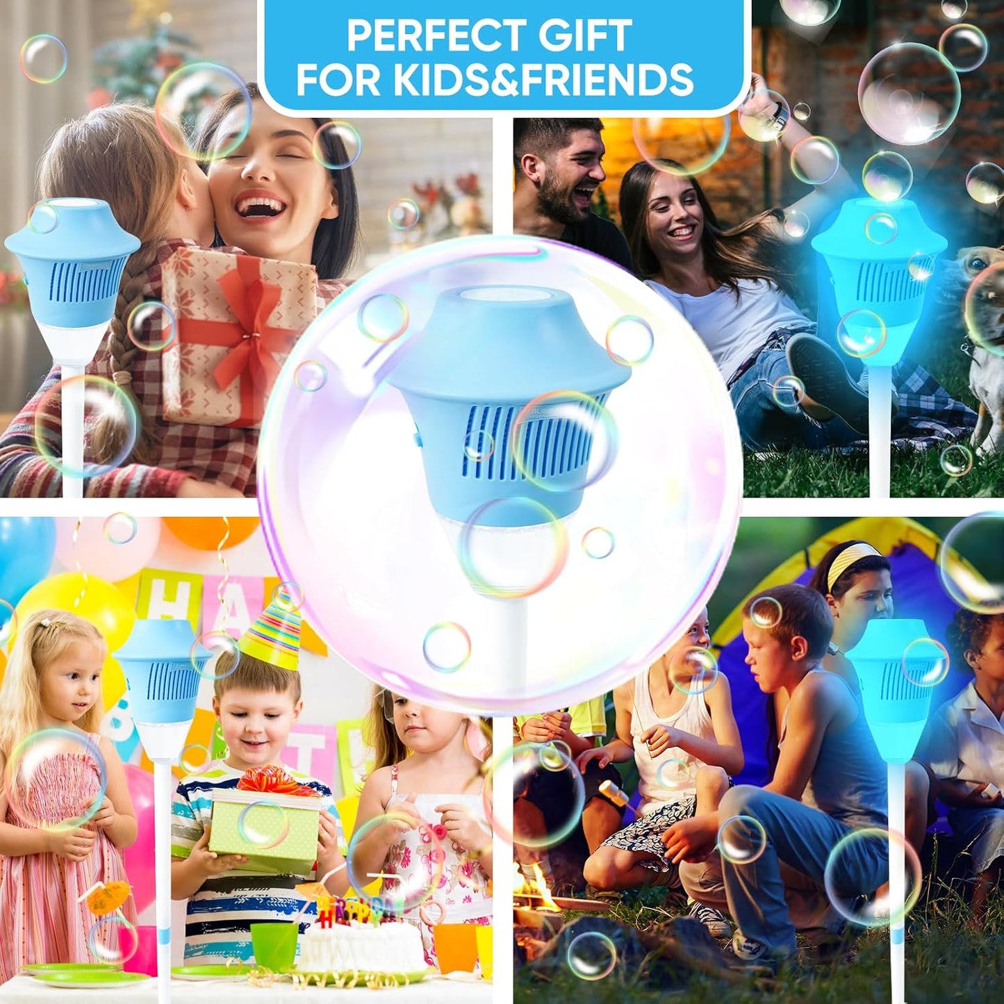 BubbleStorm™ - Tragbare Seifenblasenmaschine für Kinder