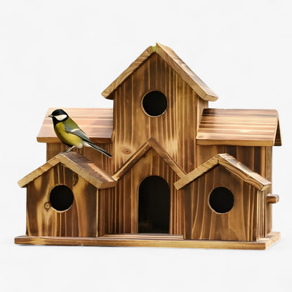 Handgefertigtes Vogelhaus mit 6 Löchern