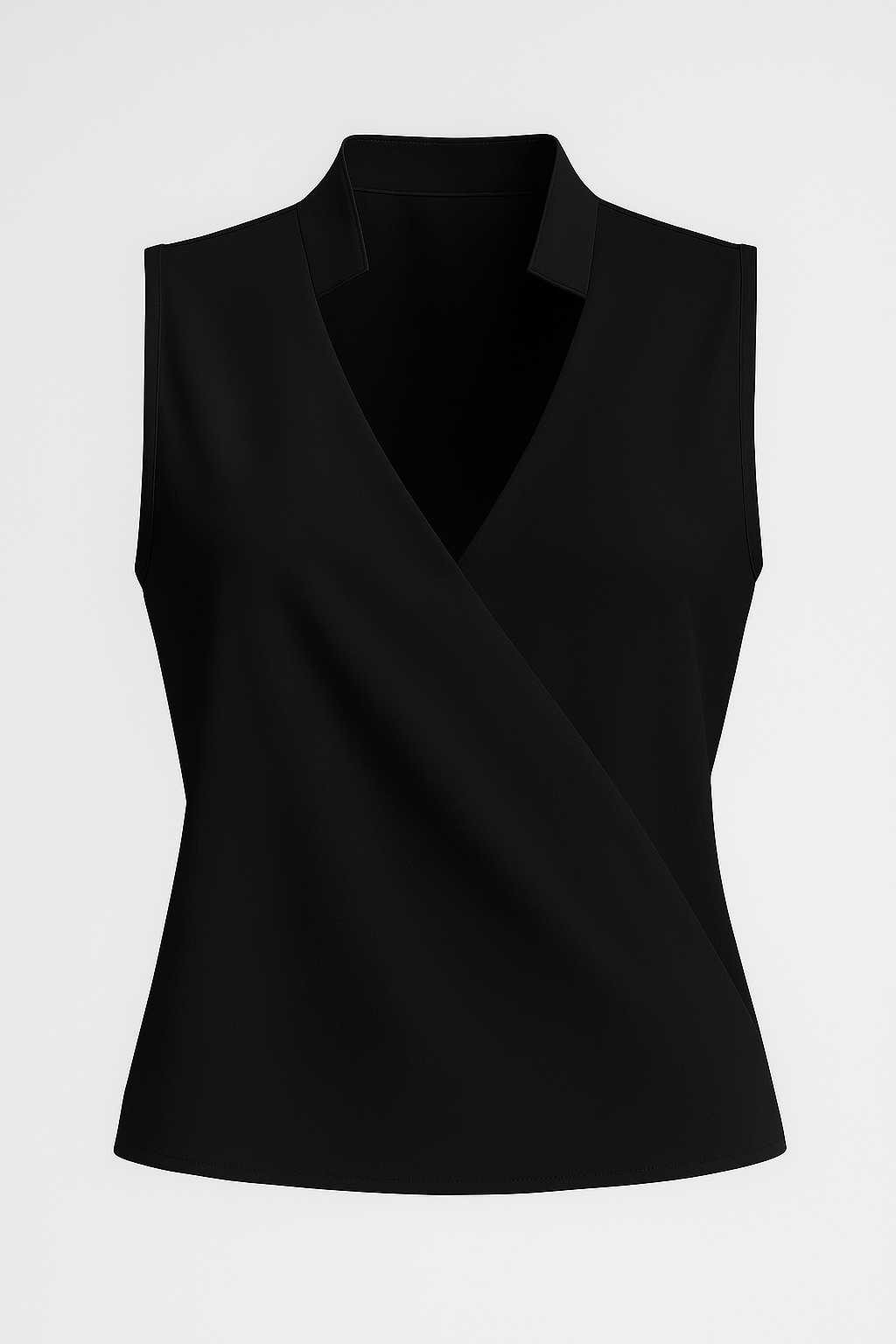 Elena | Ärmellose Bluse mit V-Ausschnitt und Stehkragen