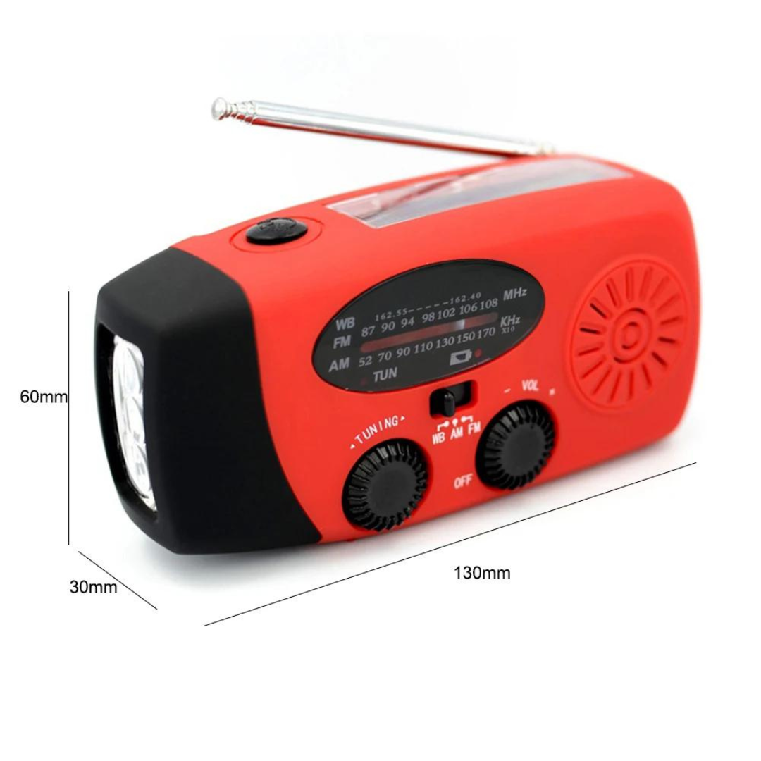 SolarSafe - Notfallradio & Taschenlampe mit Solar- und Handaufladung!