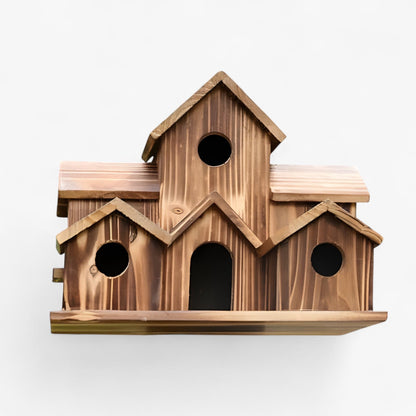 Handgefertigtes Vogelhaus mit 6 Löchern