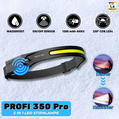 HikeHub - PROFI 350 - 2 IN 1 Led Stirnlampe