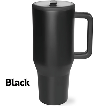 HydroMax™ | Isolierter 40-oz-Trinkbecher mit Griff und ausklappbarem Gummistrohhalm