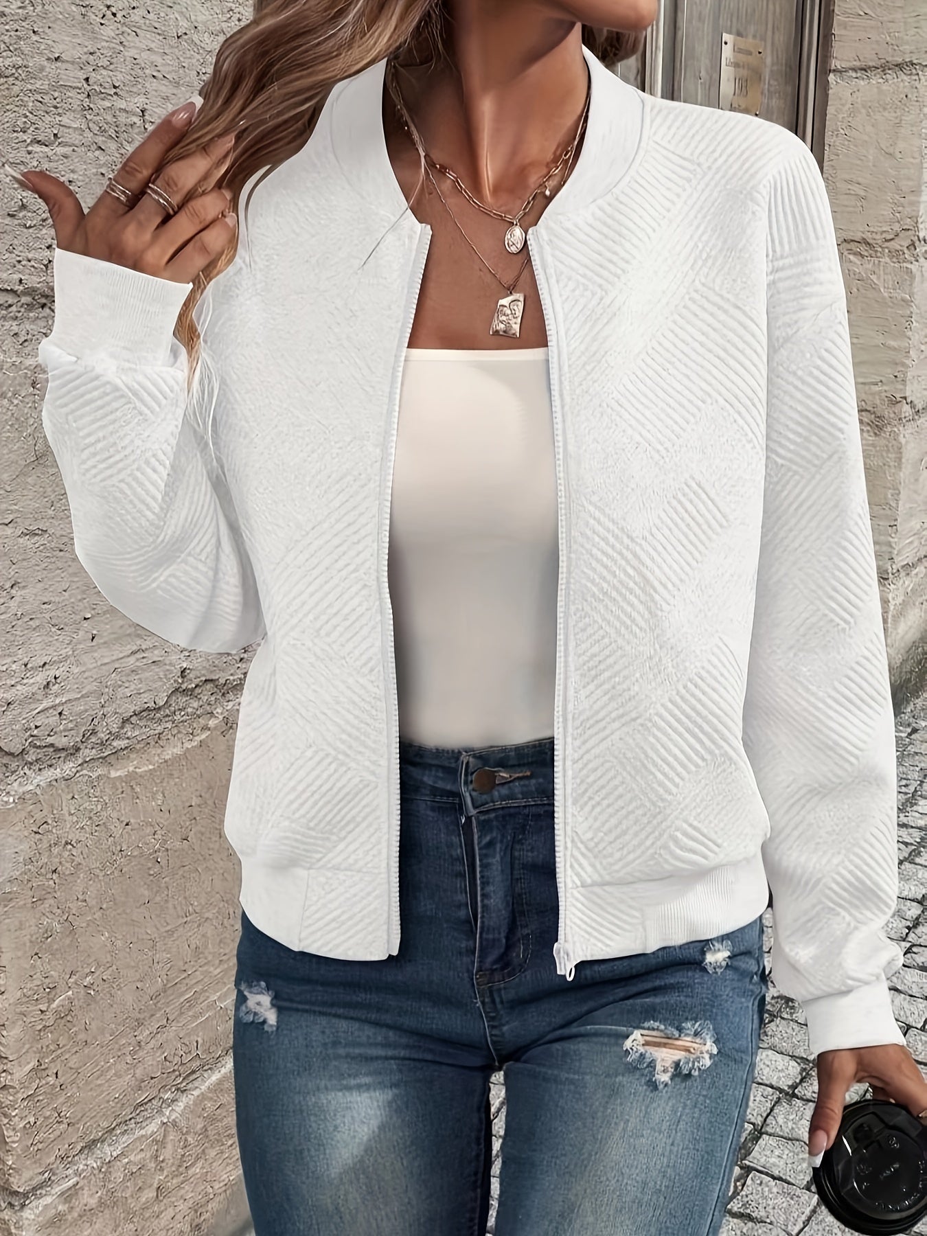 Stilvolle Damen Zip-Up-Jacke – Rivka