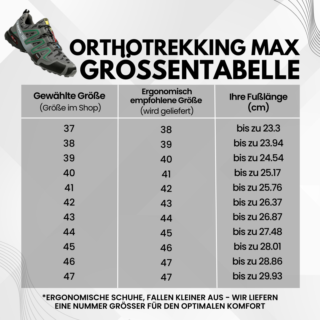 OrthoTrekking Max - Orthopädische schmerzlindernde Wanderschuhe
