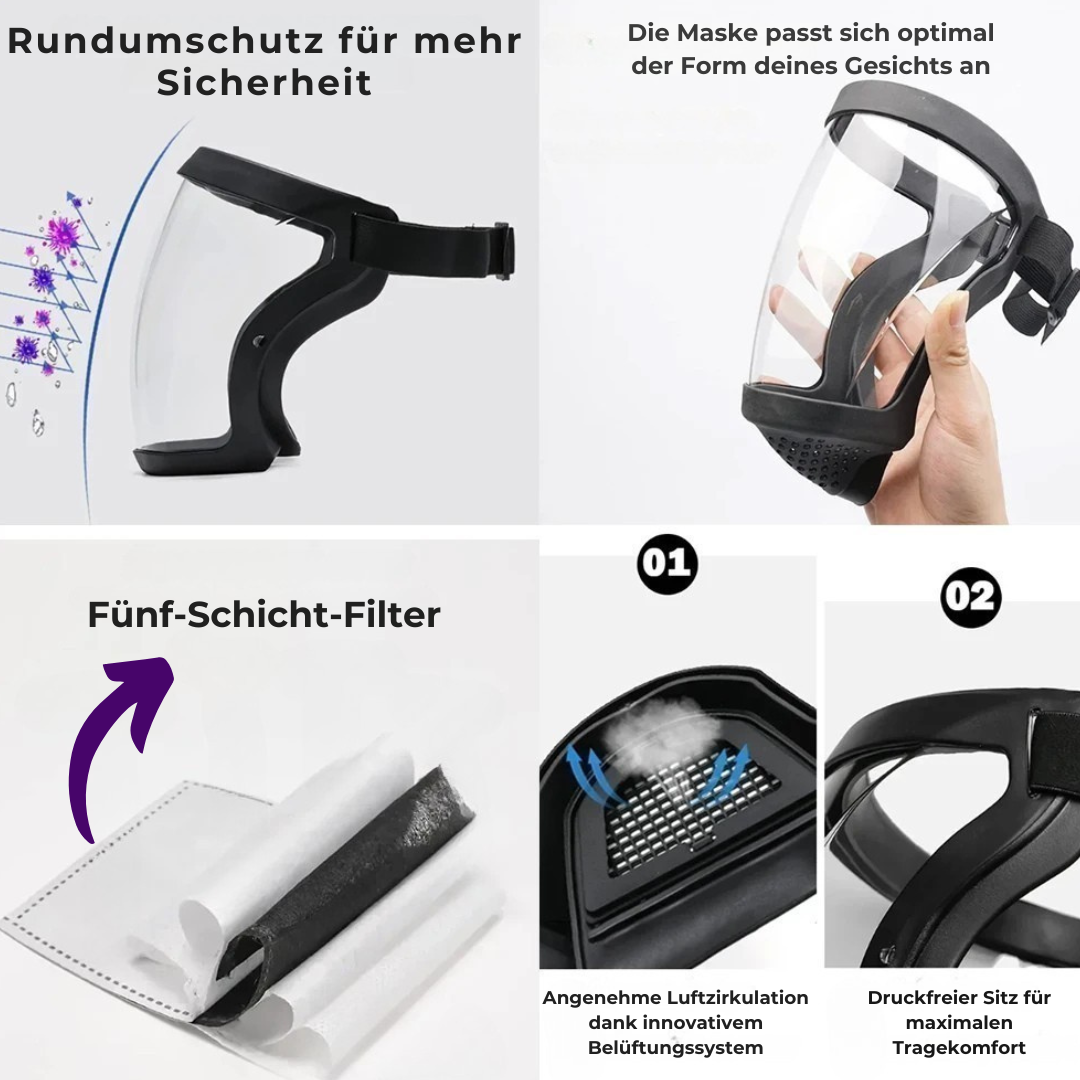 DustShield360™ - Atmen Sie unbeschwert – maximaler Schutz bei jeder Arbeit.