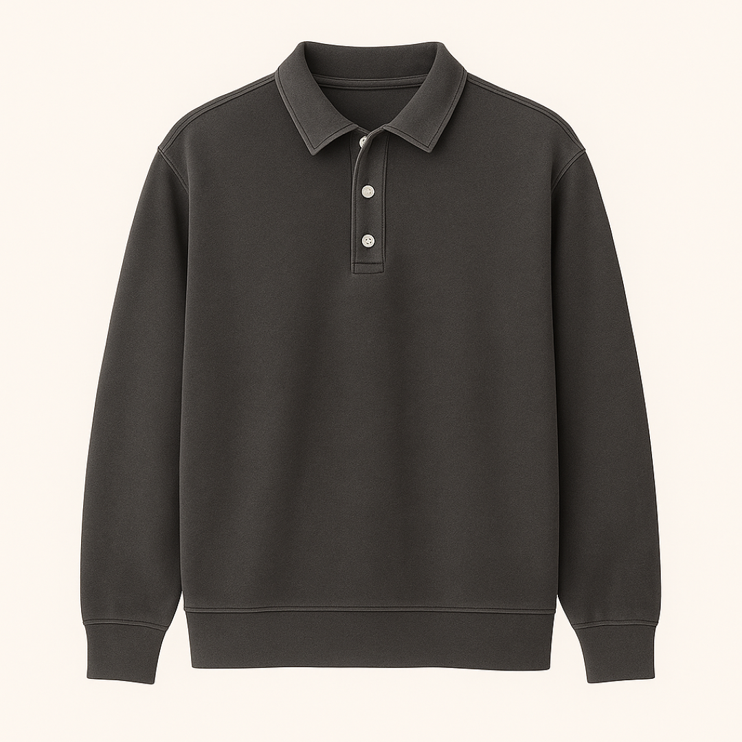 Leonardo | Vintage gewaschene Langarm-Poloshirt