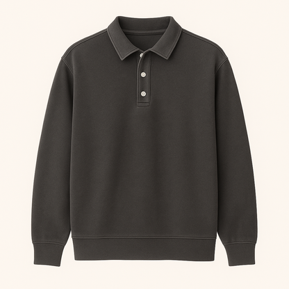 Leonardo | Vintage gewaschene Langarm-Poloshirt