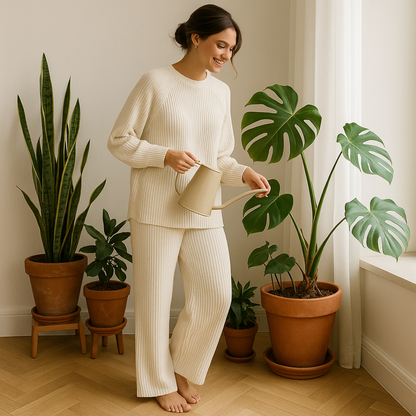 Eliza | Gemütliches geripptes Loungeset