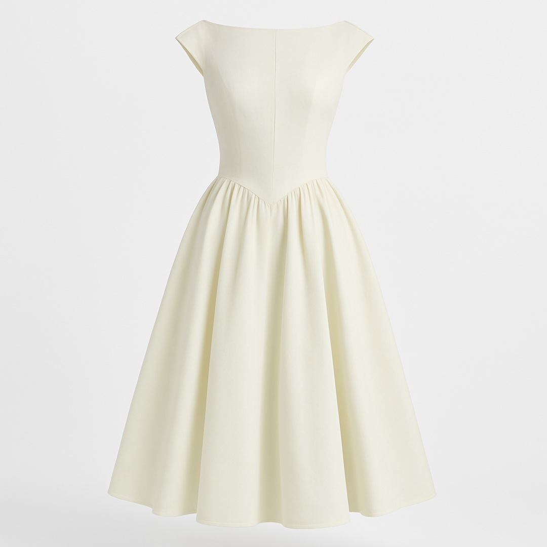 Valentina – Elegantes schwarzes Midi-Kleid mit freiem Rücken