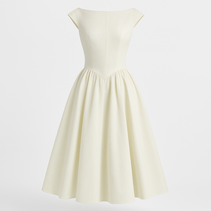 Valentina – Elegantes schwarzes Midi-Kleid mit freiem Rücken