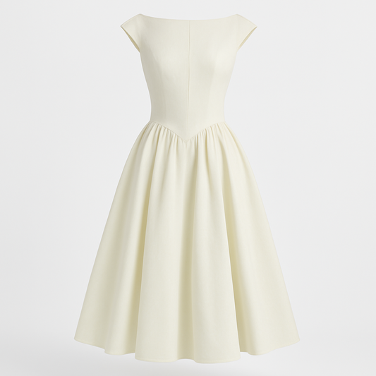 Valentina – Elegantes schwarzes Midi-Kleid mit freiem Rücken