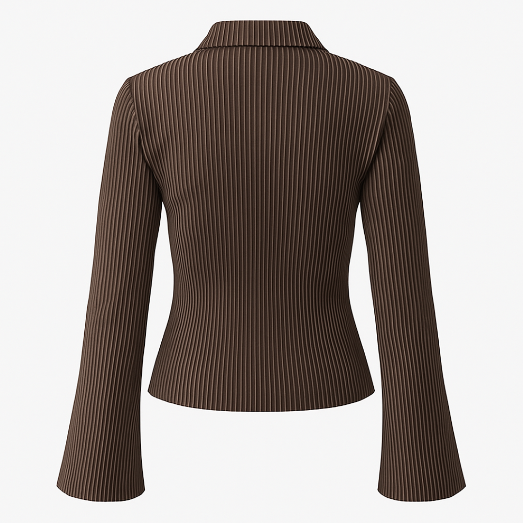 Katia | Eng anliegendes gestreiftes Blusenshirt mit weitem Ärmel