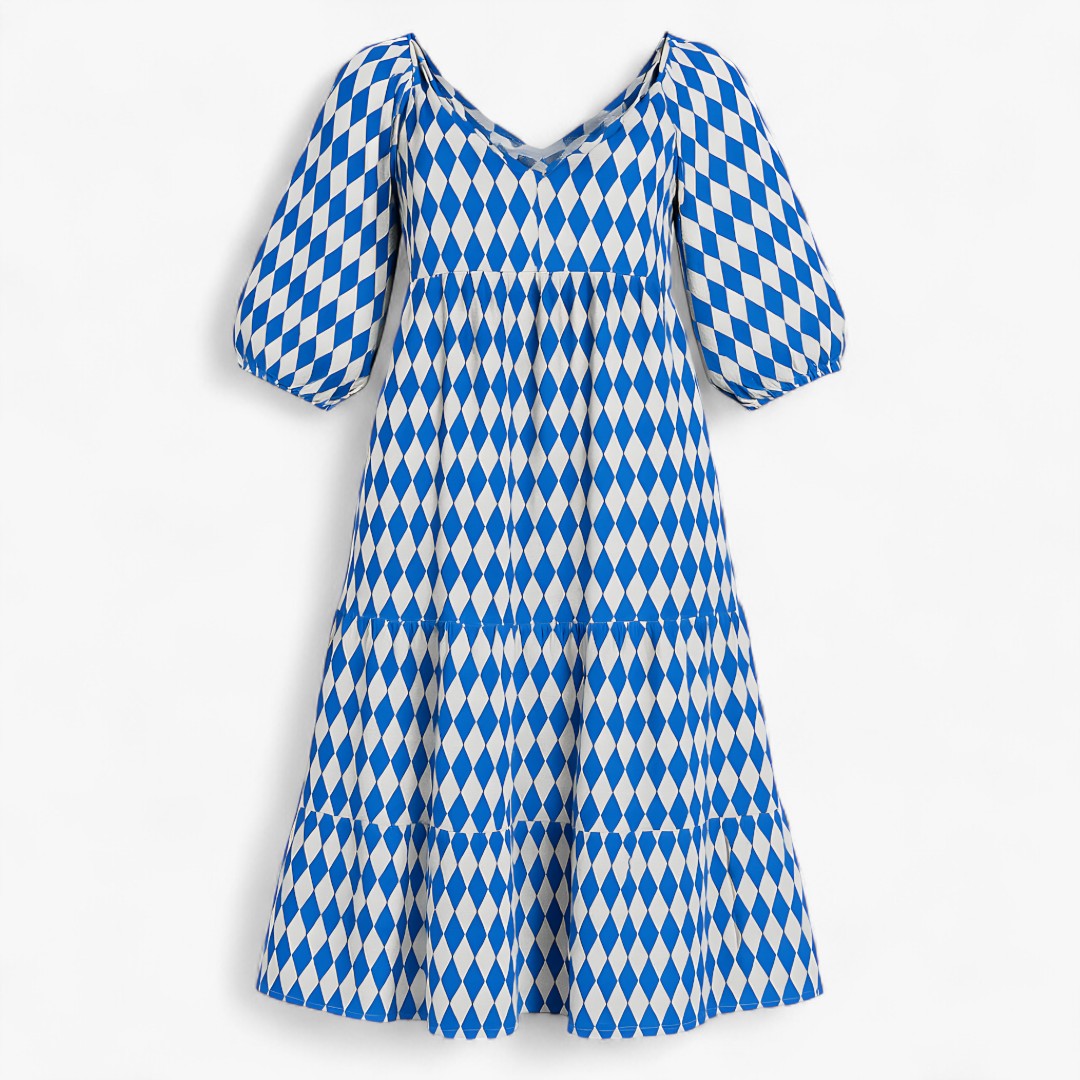 Lara | Langes Boho-Alltagskleid mit dezenter Druck