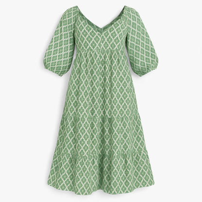 Lara | Langes Boho-Alltagskleid mit dezenter Druck