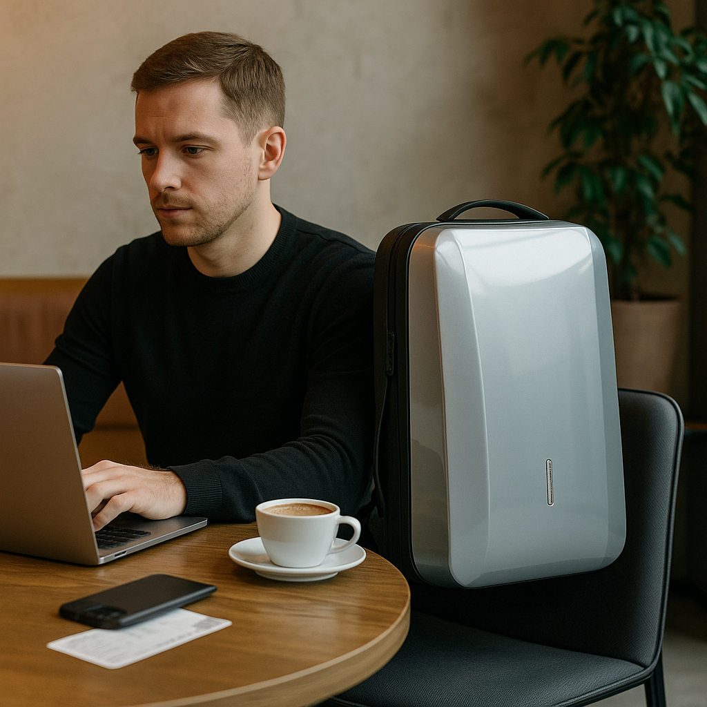 Renzo | Diebstahlsicherer Rucksack aus ABS mit eingebautem Schloss