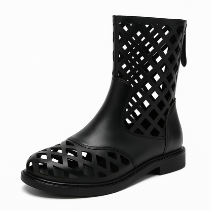 Leah | Knöchellange Stiefel aus echtem Leder mit Keil und modernem Schnitt