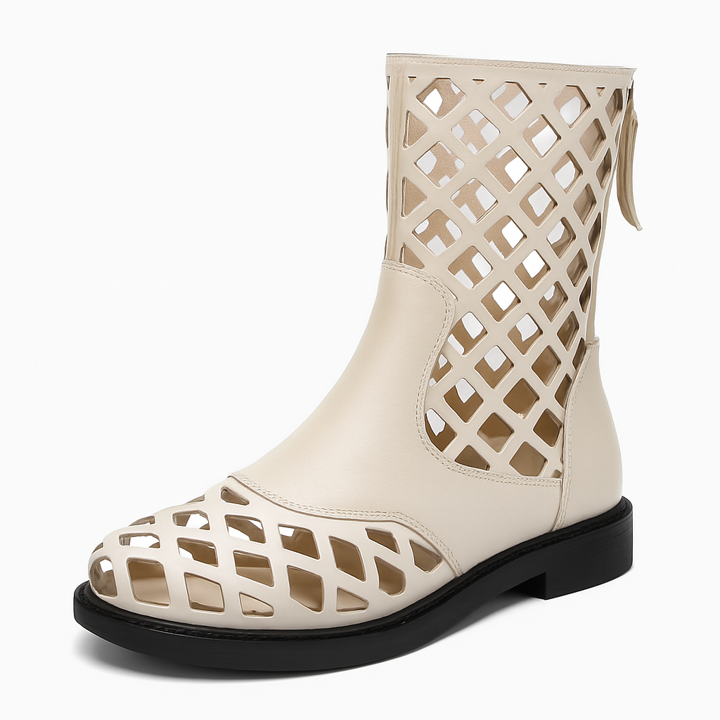 Leah | Knöchellange Stiefel aus echtem Leder mit Keil und modernem Schnitt