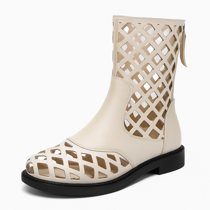 Leah | Knöchellange Stiefel aus echtem Leder mit Keil und modernem Schnitt