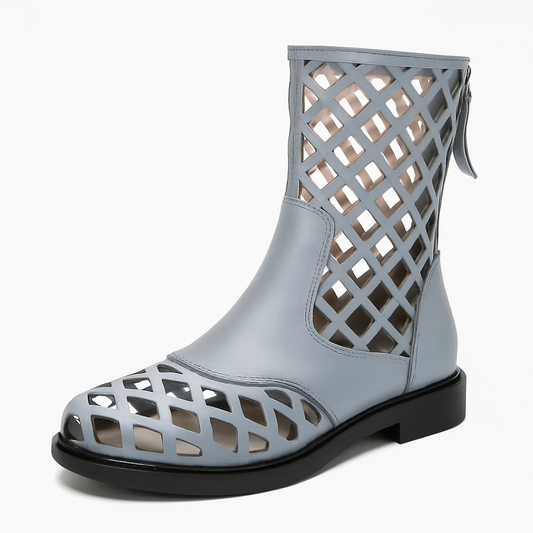 Leah | Knöchellange Stiefel aus echtem Leder mit Keil und modernem Schnitt