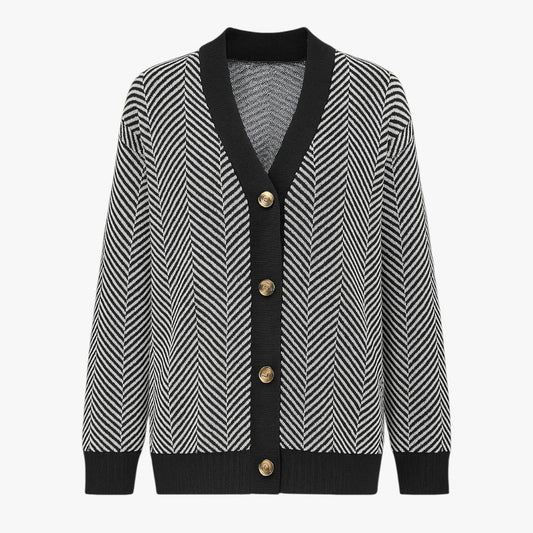 Rebecca | Damen-V-Ausschnitt-Cardigan – Leicht und elegant für den Herbst