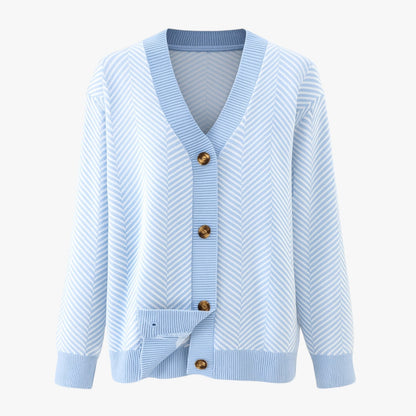 Rebecca | Damen-V-Ausschnitt-Cardigan – Leicht und elegant für den Herbst