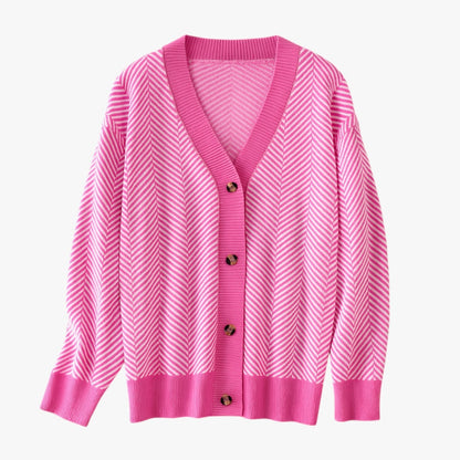 Rebecca | Damen-V-Ausschnitt-Cardigan – Leicht und elegant für den Herbst