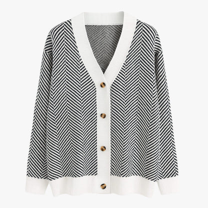 Rebecca | Damen-V-Ausschnitt-Cardigan – Leicht und elegant für den Herbst