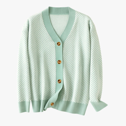 Rebecca | Damen-V-Ausschnitt-Cardigan – Leicht und elegant für den Herbst