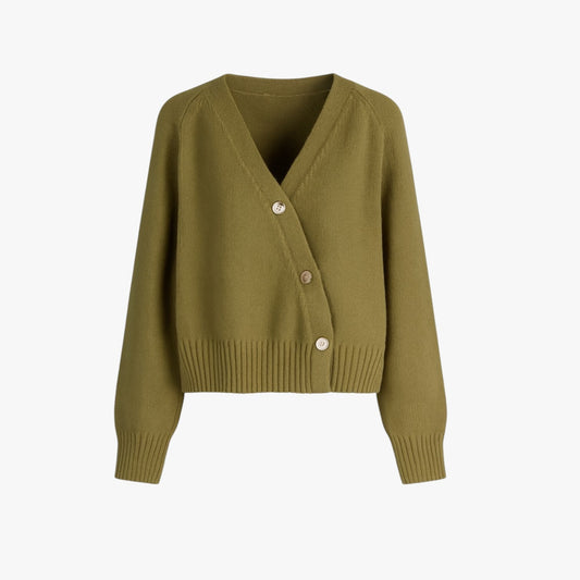 Leah | Weicher Kaschmir-Cardigan mit Nadelknöpfen, oversize Eleganz für Frühling und Herbst