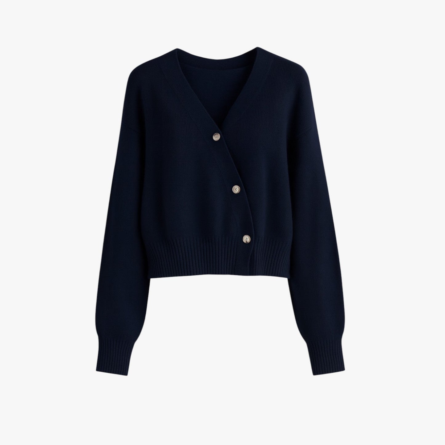 Leah | Weicher Kaschmir-Cardigan mit Nadelknöpfen, oversize Eleganz für Frühling und Herbst