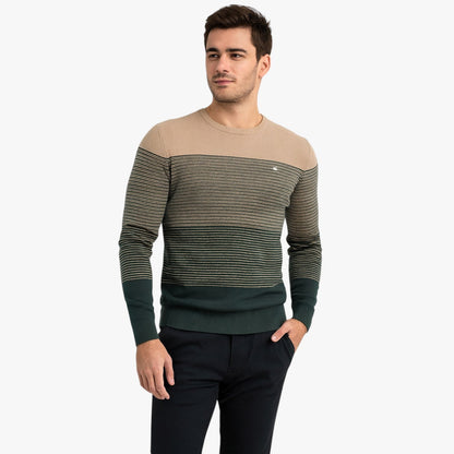 Eugene | Herren Ringel-Pullover mit Rundhalsausschnitt – Slim Fit und hochwertige Wärme