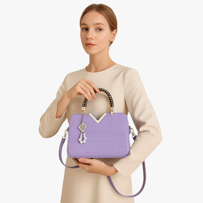 Pamela | Herbst Chic - Elegante Tasche mit Reißverschluss und Perlen
