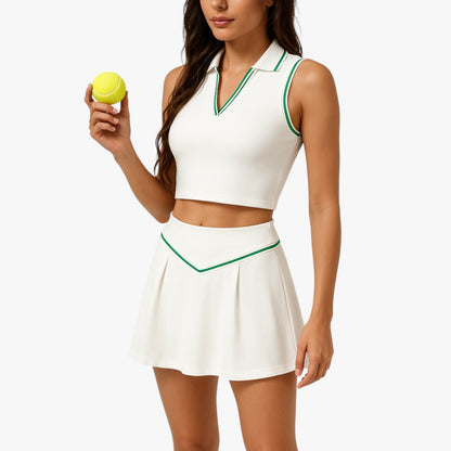 Monique | Stil und Unterstützung – Damen-Tennisset aus 2 Teilen mit gepolstertem Top