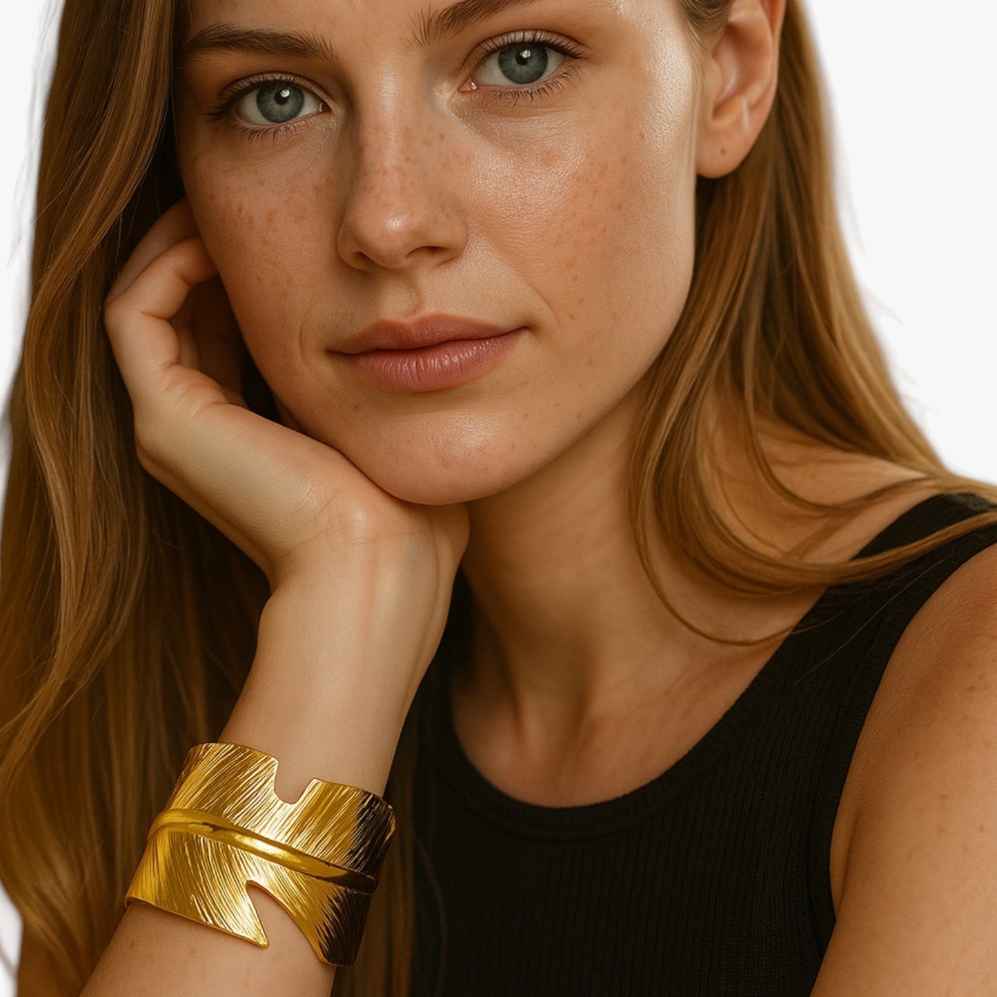 Jade | Boho-Cuff-Armband aus Edelstahl mit verstellbarem Design – Vintage-Stil eManco