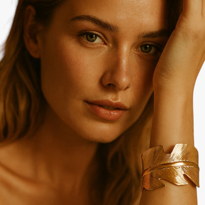 Jade | Boho-Cuff-Armband aus Edelstahl mit verstellbarem Design – Vintage-Stil eManco