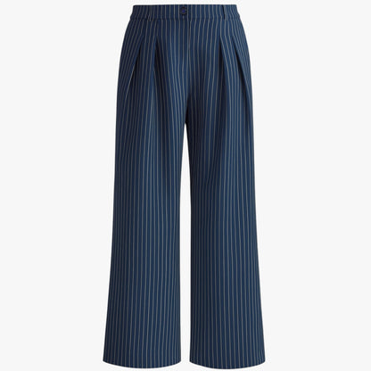 Sarah | Weite Hosen mit Bügelfalten und Streifen
