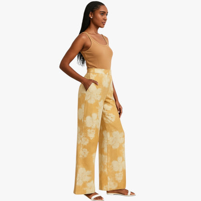 Ysabelle | Gerade Hosen mit romantischem Blumenmuster