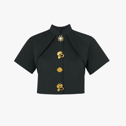 Janella | Kurzes dekoratives Metallhemd