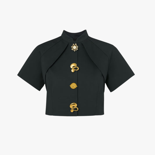 Janella | Kurzes dekoratives Metallhemd